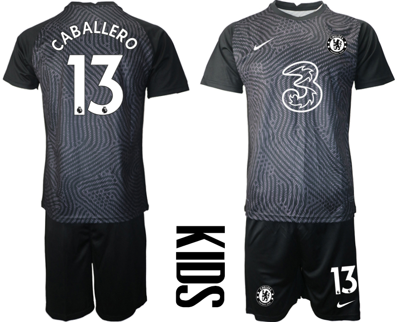 2021 Chelsea black Youth goalkeeper #13 soccer jerseys